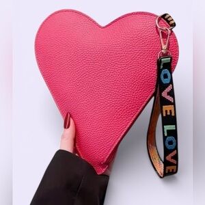 New Heart-Shaped Pink Bag with Colorful LOVE Strap